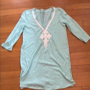 Lilly Pulitzer Green Tunic Top with 3/4 Sleeves